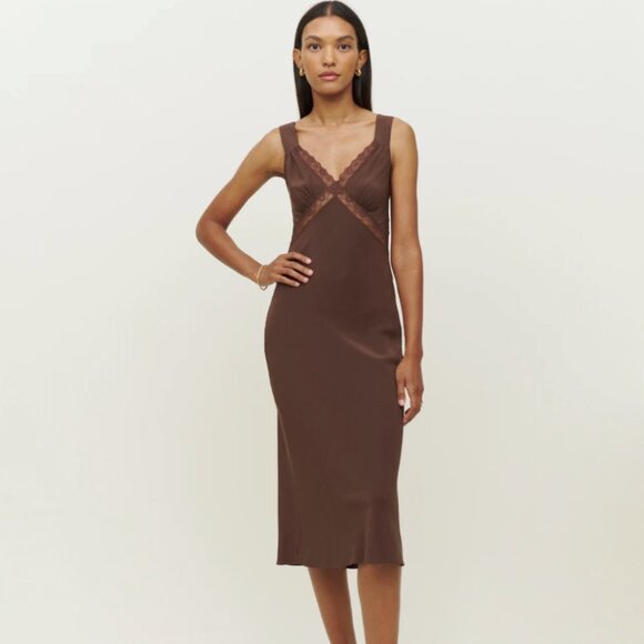Reformation Dresses & Skirts - Reformation Provence Silk Dress in Cafe Size M (Altered)